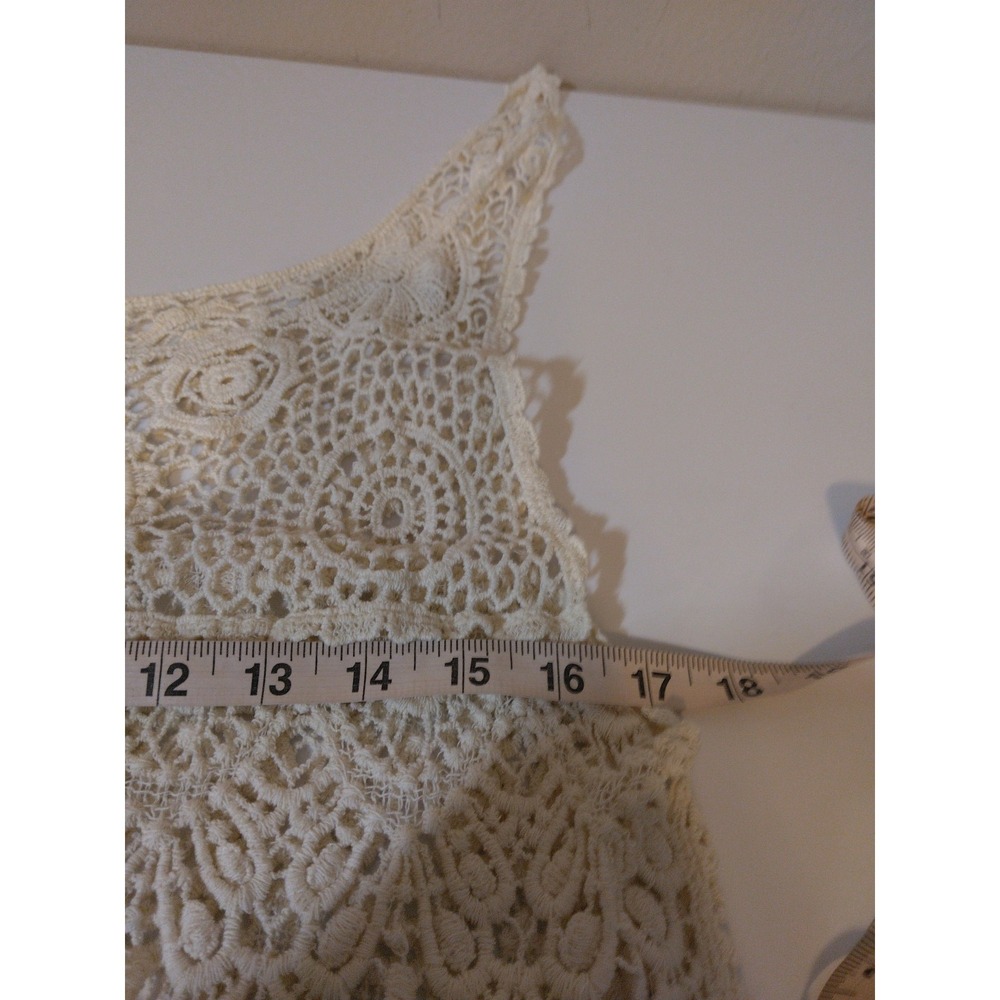 Women's Crochet Lace Top Size XL Fits L Boho Festival Coastal Cowgirl Beachy - Picture 5 of 7